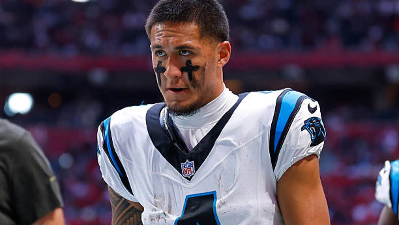 atlanta-georgia-tetairoa-mcmillan-of-the-carolina-panthers-leaves-the-field-at-halftime-370363435